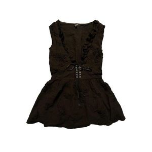 aziz black babydoll top